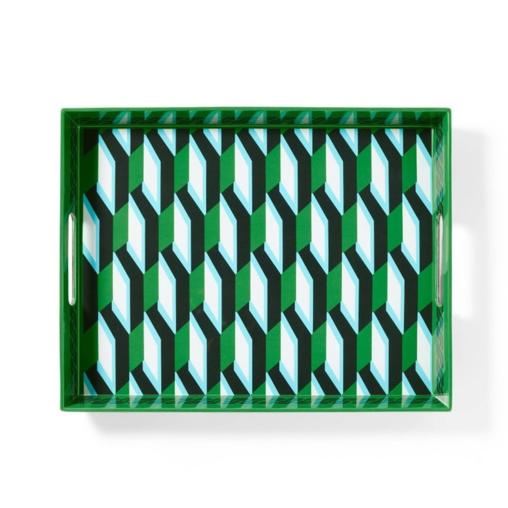 NWT Arrow Geo Green Melamine Rectangle Serving Tray - DVF for Target